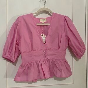 Umgee Scalloped Pink Blouse